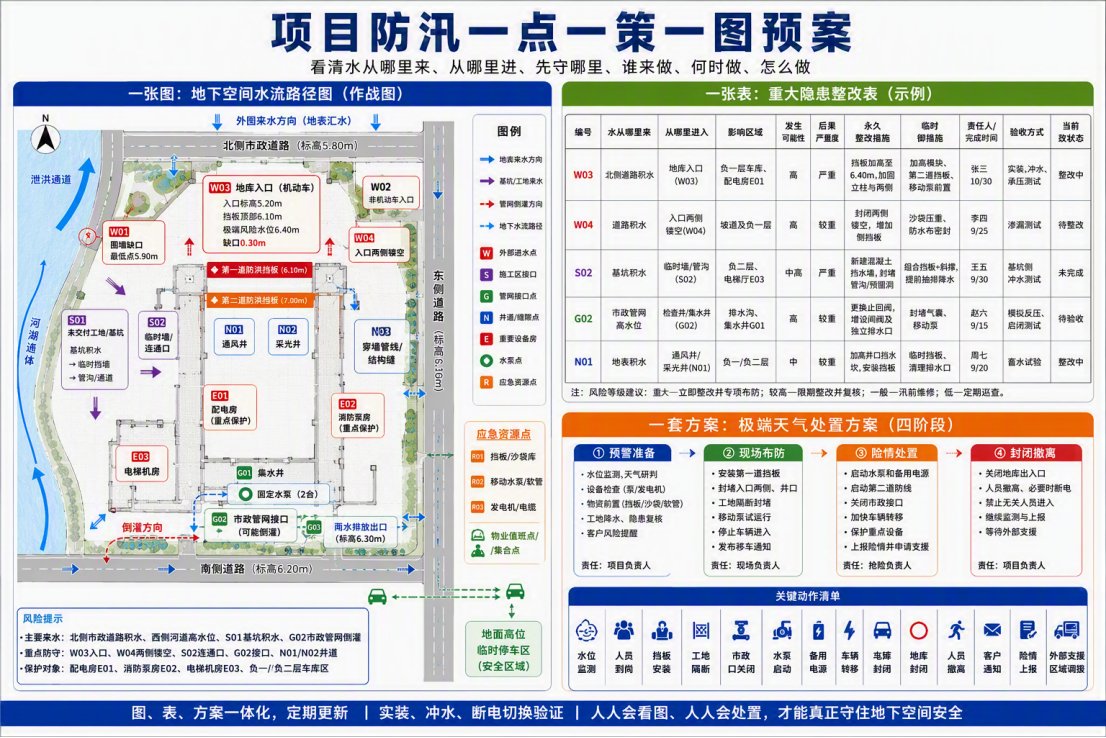 项目防汛一点一策一图预案：一张图、一张表、一套方案
